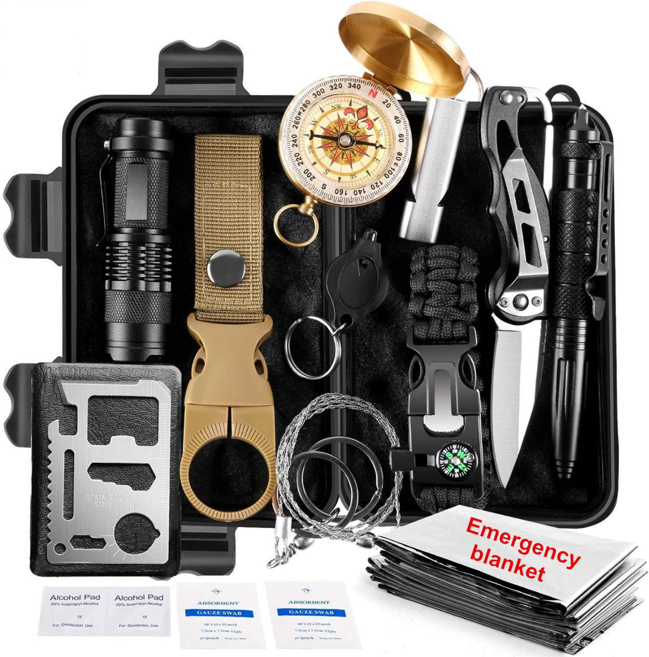 outdoor and survival gear Outdoor Survival Kit Set Camping Travel Multifunction First aid SOS ED –  BorderLife