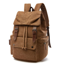 Load image into Gallery viewer, Vintage Canvas Laptop Mochila with Antitheft Pockets