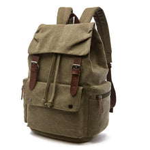 Load image into Gallery viewer, Vintage Canvas Laptop Mochila with Antitheft Pockets