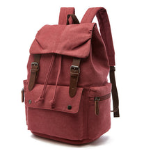 Load image into Gallery viewer, Vintage Canvas Laptop Mochila with Antitheft Pockets