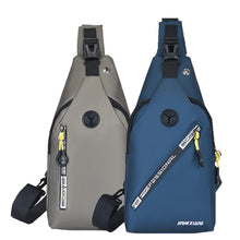 Load image into Gallery viewer, New Men's Chest Bags Waterproof Oxford Cloth Cross-body Bag with Headphone Hole USB Charging