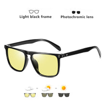 Load image into Gallery viewer, Brand Rivet Square Polarized Photochromic Driving Day Night Vision Sunglasses Men/Women