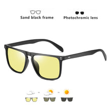 Load image into Gallery viewer, Brand Rivet Square Polarized Photochromic Driving Day Night Vision Sunglasses Men/Women