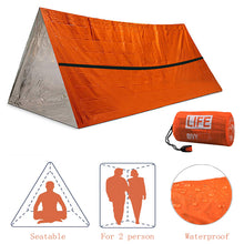 Load image into Gallery viewer, 2Person Emergency Shelter Waterproof Thermal Blanket Rescue Survival Kit Survival Tube Emergency Tent with Whistle