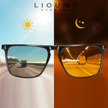 Load image into Gallery viewer, Brand Rivet Square Polarized Photochromic Driving Day Night Vision Sunglasses Men/Women