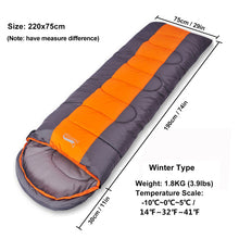 Load image into Gallery viewer, Camping Sleeping Bag Lightweight 4 Season Warm Cold Envelope Backpacking Sleeping Bag