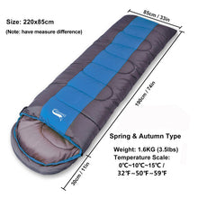 Load image into Gallery viewer, Camping Sleeping Bag Lightweight 4 Season Warm Cold Envelope Backpacking Sleeping Bag