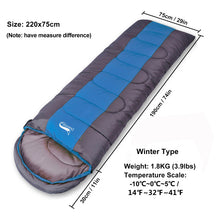 Load image into Gallery viewer, Camping Sleeping Bag Lightweight 4 Season Warm Cold Envelope Backpacking Sleeping Bag