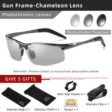 Load image into Gallery viewer, Aluminum Photochromic Men Polarized Day Night Driving Sunglasses