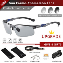 Load image into Gallery viewer, Aluminum Photochromic Men Polarized Day Night Driving Sunglasses