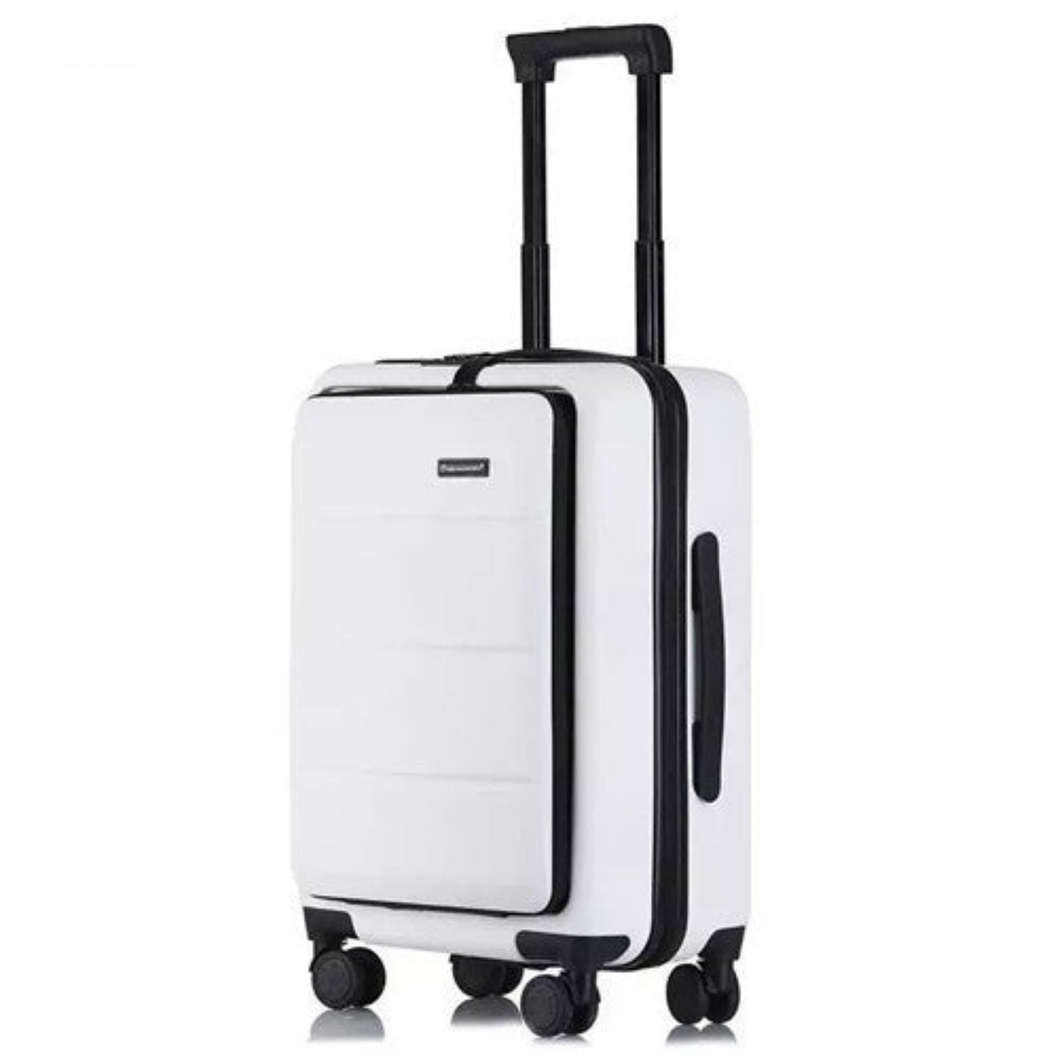 PC Trolley Luggage With Laptop Bag ABS Business Travel  Wheeled Suitcases