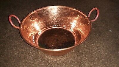 Solid Copper Hammered Bowl from Mexico