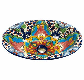 Mexican Talavera Sink, Ceramic Countertop Hand painted Colorful Washbasin from Mexico