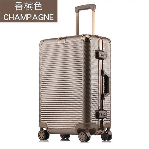Aluminum Frame Travel Trolley Suitcase Spinner PC Rolling Luggage on wheels