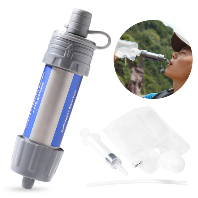 Outdoor 5000 Liters Water Filtration Straw Water Purifier for Emergency Survival Tool Camping Equipment