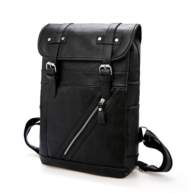 Vintage Travel Leather Backpack Waterproof Large Capacity Laptop Bag for Men