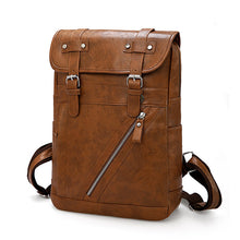 Load image into Gallery viewer, Vintage Travel Leather Backpack Waterproof Large Capacity Laptop Bag for Men
