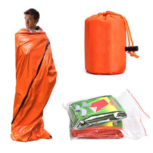 Load image into Gallery viewer, Durable Outdoor Bivy Emergency Sleeping Bag Camping Survival Thermal Blanket Mylar Waterproof Compact Windproof

