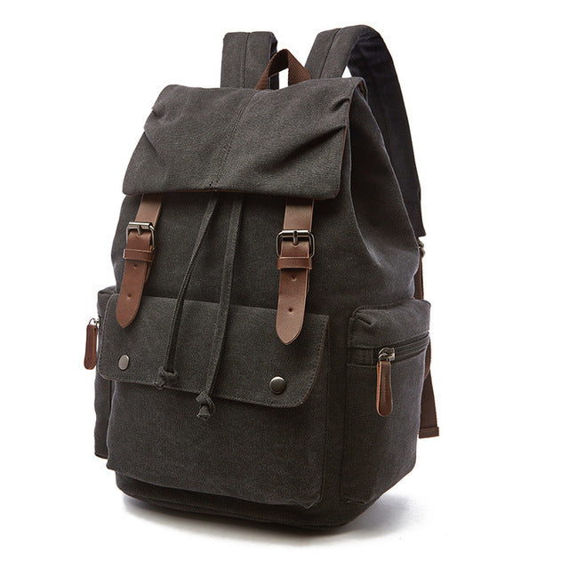 Vintage Canvas Laptop Mochila with Antitheft Pockets
