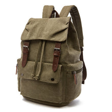Load image into Gallery viewer, Vintage Canvas Laptop Mochila with Antitheft Pockets
