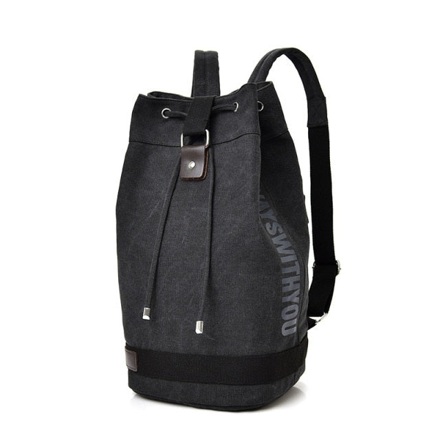 Large Capacity Canvas Bucket Rucksack Mochila