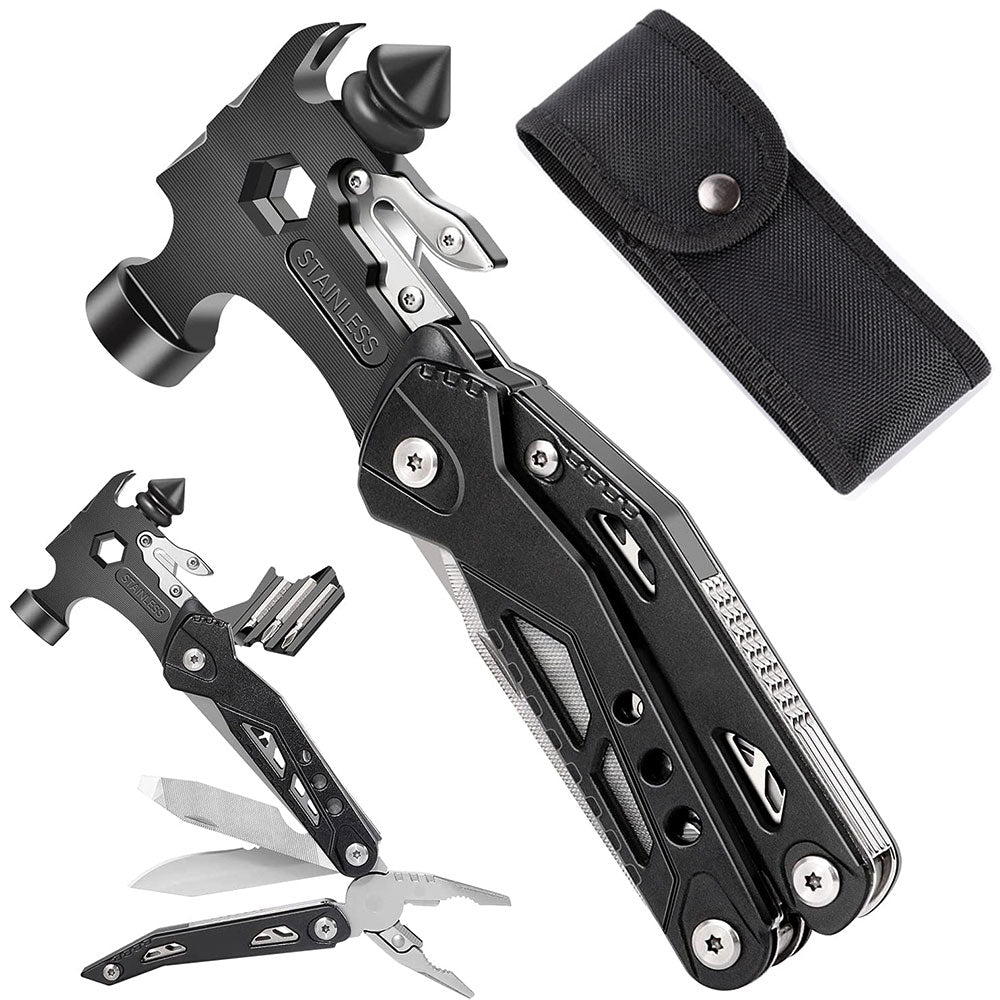 Auto Safety Hammer Stainless Steel Tool Nylon Sheath Outdoor Survival Camping Hiking