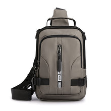 Load image into Gallery viewer, Men Nylon Small Rucksack Cross Body/Shoulder Bag with USB Charging Port
