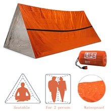 Load image into Gallery viewer, 2Person Emergency Shelter Waterproof Thermal Blanket Rescue Survival Kit Survival Tube Emergency Tent with Whistle
