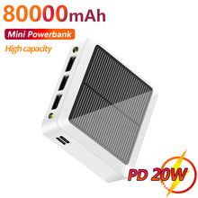 Load image into Gallery viewer, Mini Solar Large Capacity 80000mAh Fast Charging Power Bank/Phone Charger for IPhone Xiaomi Samsung
