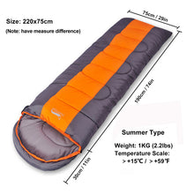 Load image into Gallery viewer, Camping Sleeping Bag Lightweight 4 Season Warm Cold Envelope Backpacking Sleeping Bag
