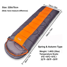 Load image into Gallery viewer, Camping Sleeping Bag Lightweight 4 Season Warm Cold Envelope Backpacking Sleeping Bag
