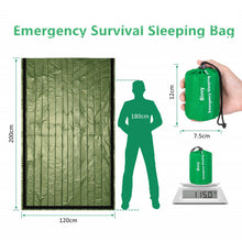 Load image into Gallery viewer, Outdoor Life Bivy Emergency Sleeping Bag Thermal Keep Warm Waterproof Mylar First Aid Emergency Blanket Survival Gear
