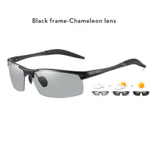 Load image into Gallery viewer, Aluminum Rimless Anti-Glare Photochromic Polarized Day Night Driving Men&#39;s Sunglasses
