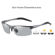 Load image into Gallery viewer, Aluminum Rimless Anti-Glare Photochromic Polarized Day Night Driving Men&#39;s Sunglasses
