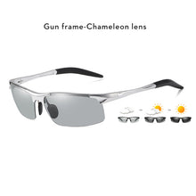 Load image into Gallery viewer, Aluminum Rimless Anti-Glare Photochromic Polarized Day Night Driving Men&#39;s Sunglasses
