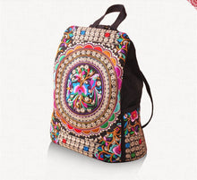 Load image into Gallery viewer, Handmade Canvas Flower-embroidered Women&#39;s Mochila
