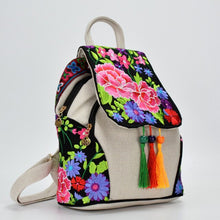 Load image into Gallery viewer, Vintage Canvas Linen Embroidered Women’s Mochila
