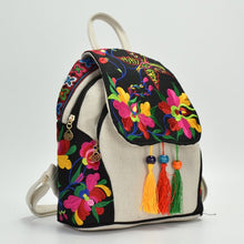 Load image into Gallery viewer, Vintage Canvas Linen Embroidered Women’s Mochila
