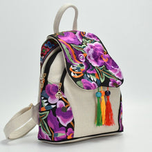 Load image into Gallery viewer, Vintage Canvas Linen Embroidered Women’s Mochila
