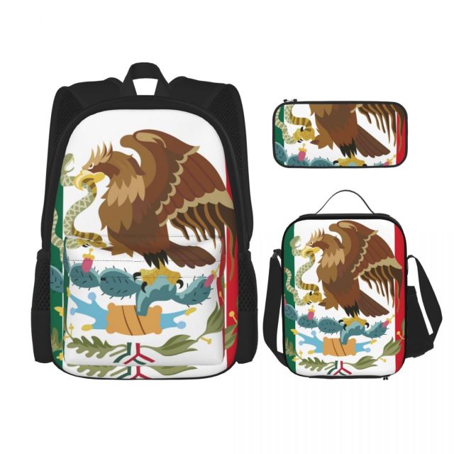 Three set Backpack Mexican flag Mochila