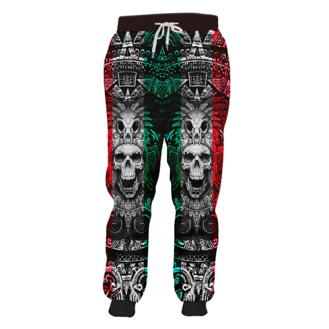 LCFA Brand Mens Jogger Pants Casuals 3d Retro Ethnic Totem Skull Printed Men Sports Pants Comfortable Streetwear Oversized 4XL